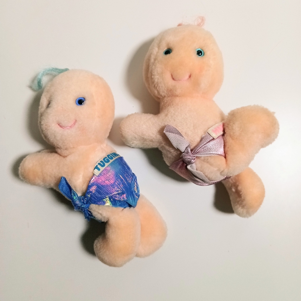 Vintage 1984 80s Hugga Bunch Mini Plush Baby Doll Huglet Huggins and Hug A Bye